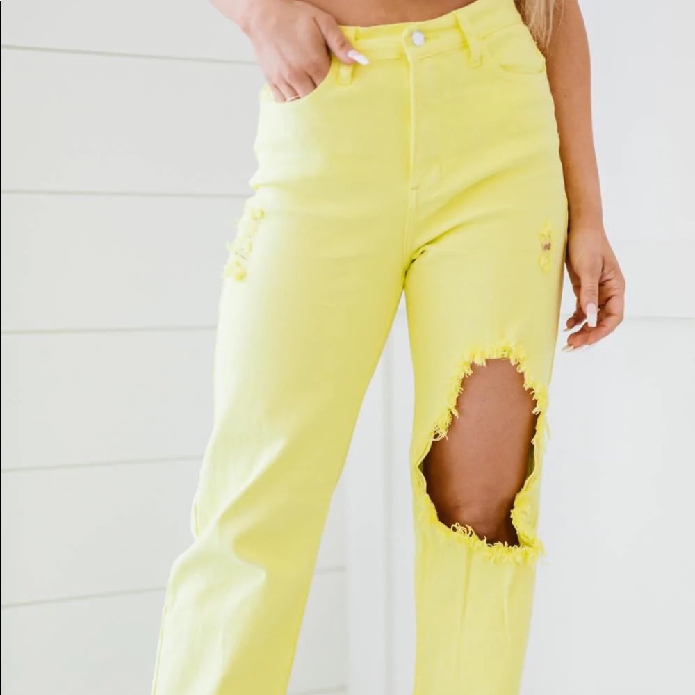 Vibrant Organic Cotton Kami Destroyed Wide Leg Jeans